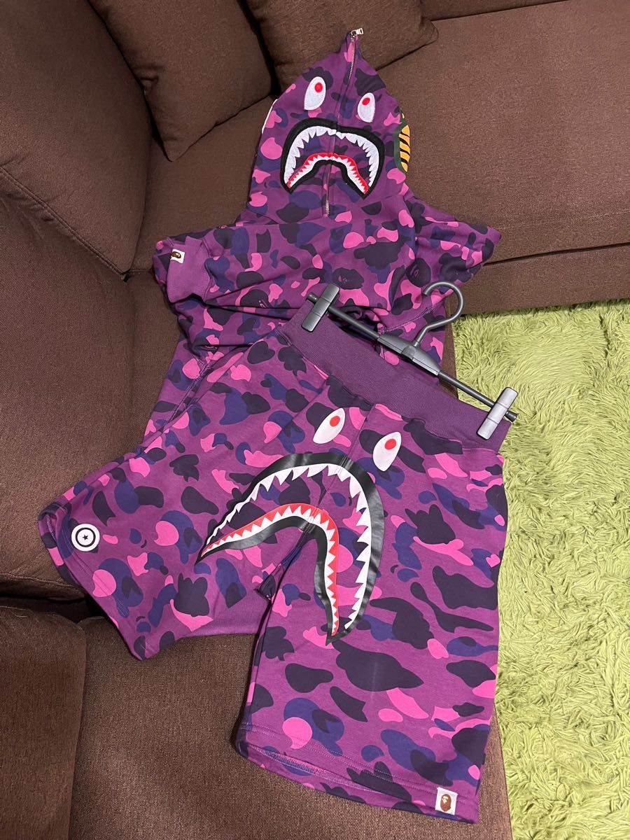 A BATHING APE エイプ シャークABC 紫カモ セットアップ|Yahoo A BATHING APE エイプ シャークABC 紫カモ セットアップ|Yahoo