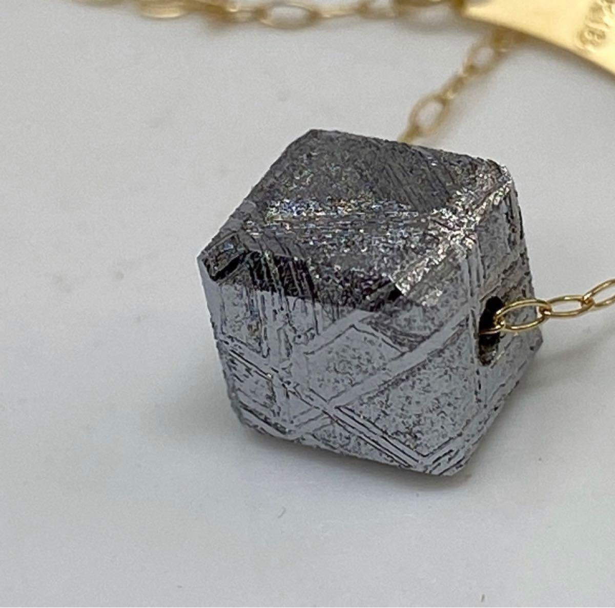 k18YG  イエローゴールドギベオン（鉄隕石　メテオライト)18金 40センチネックレス