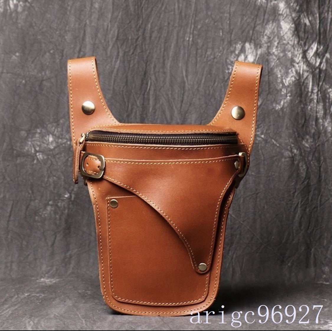 H100* waist bag men's original leather 2WAY belt pouch smartphone pouch Mini shoulder bag 