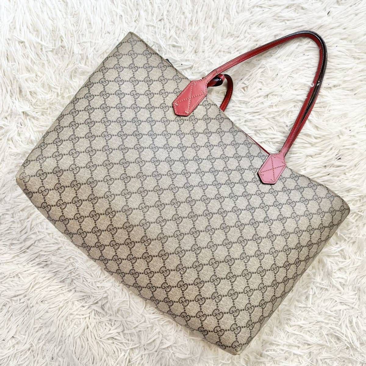 1円【美品】GUCCI グッチ リバーシブルトート バッグ A4サイズ収納可能