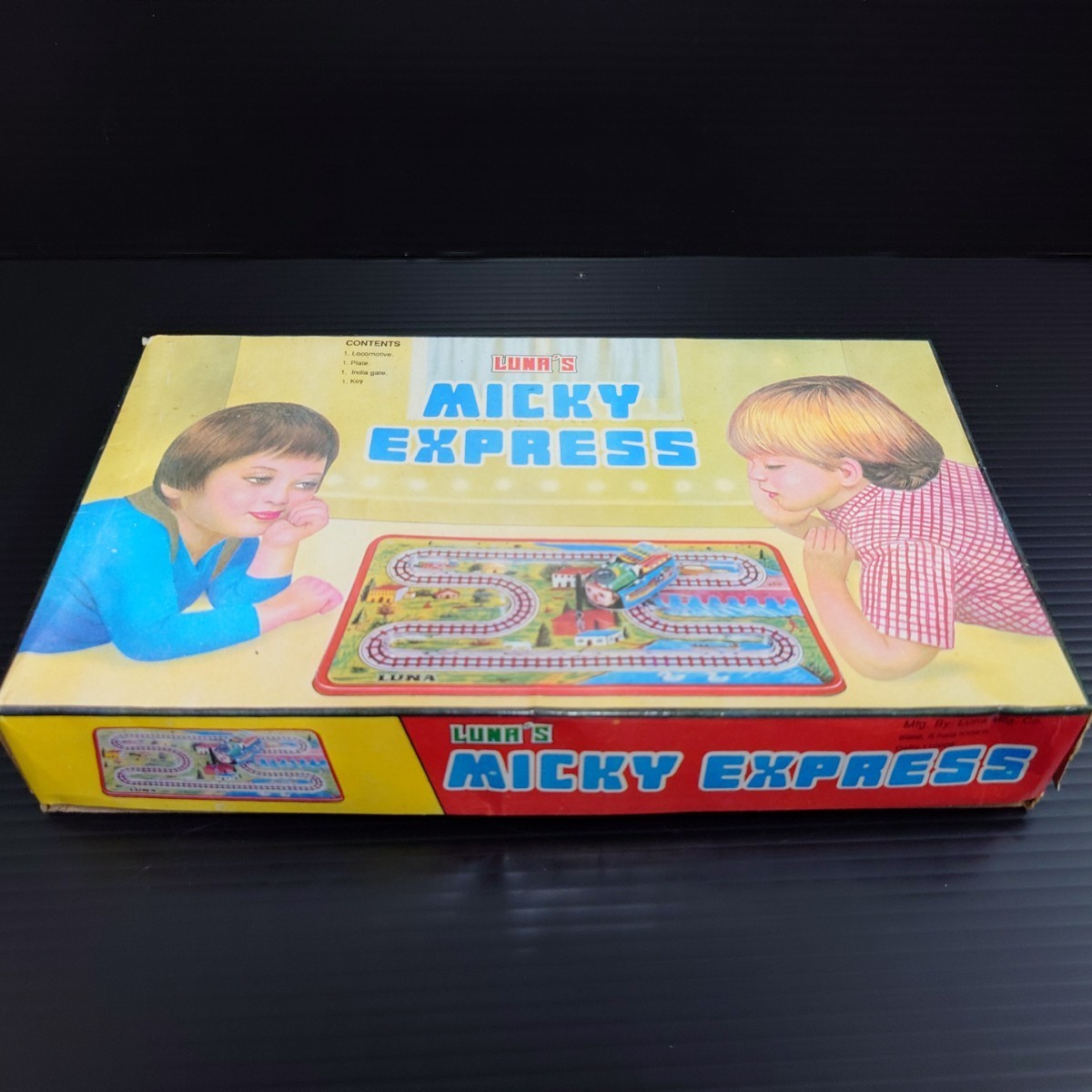 昔のゼンマイ仕掛けのブリキのおもちゃ LUNA'S MICKEY EXPRESS 昔のゼンマイ仕掛けのブリキのおもちゃ LUNA'S MICKEY EXPRESS