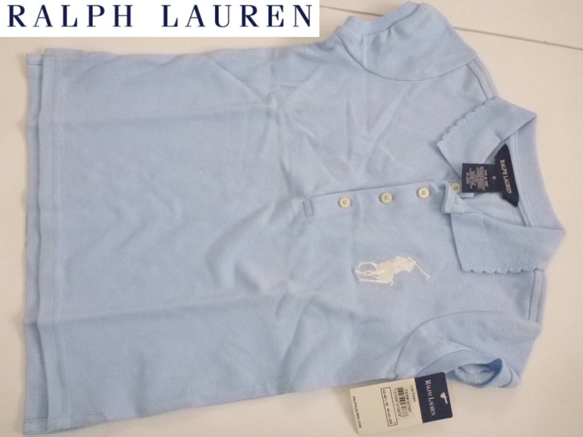  новый товар Ralph Lauren * бледно-голубой ×BIGpo колено вышивка рубашка-поло с коротким рукавом 5 110