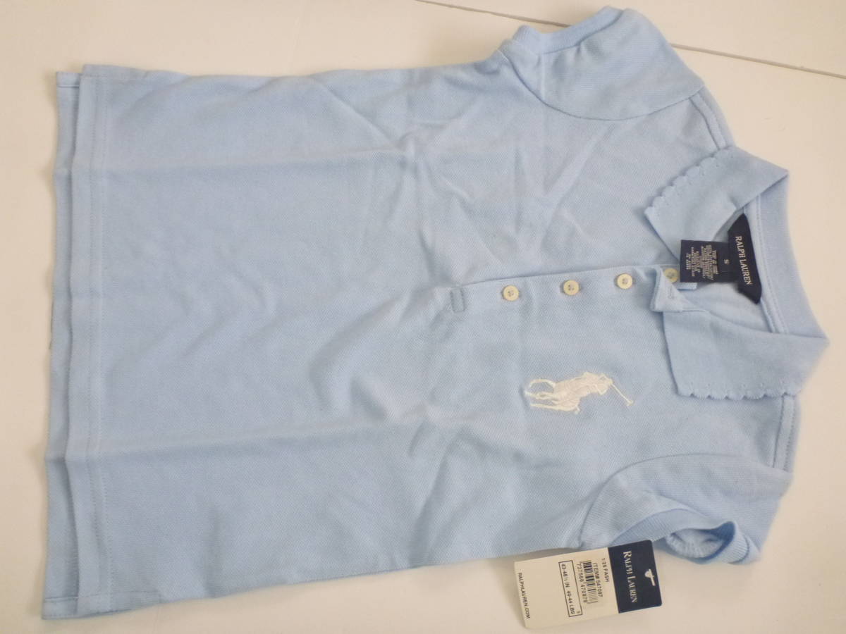  новый товар Ralph Lauren * бледно-голубой ×BIGpo колено вышивка рубашка-поло с коротким рукавом 5 110