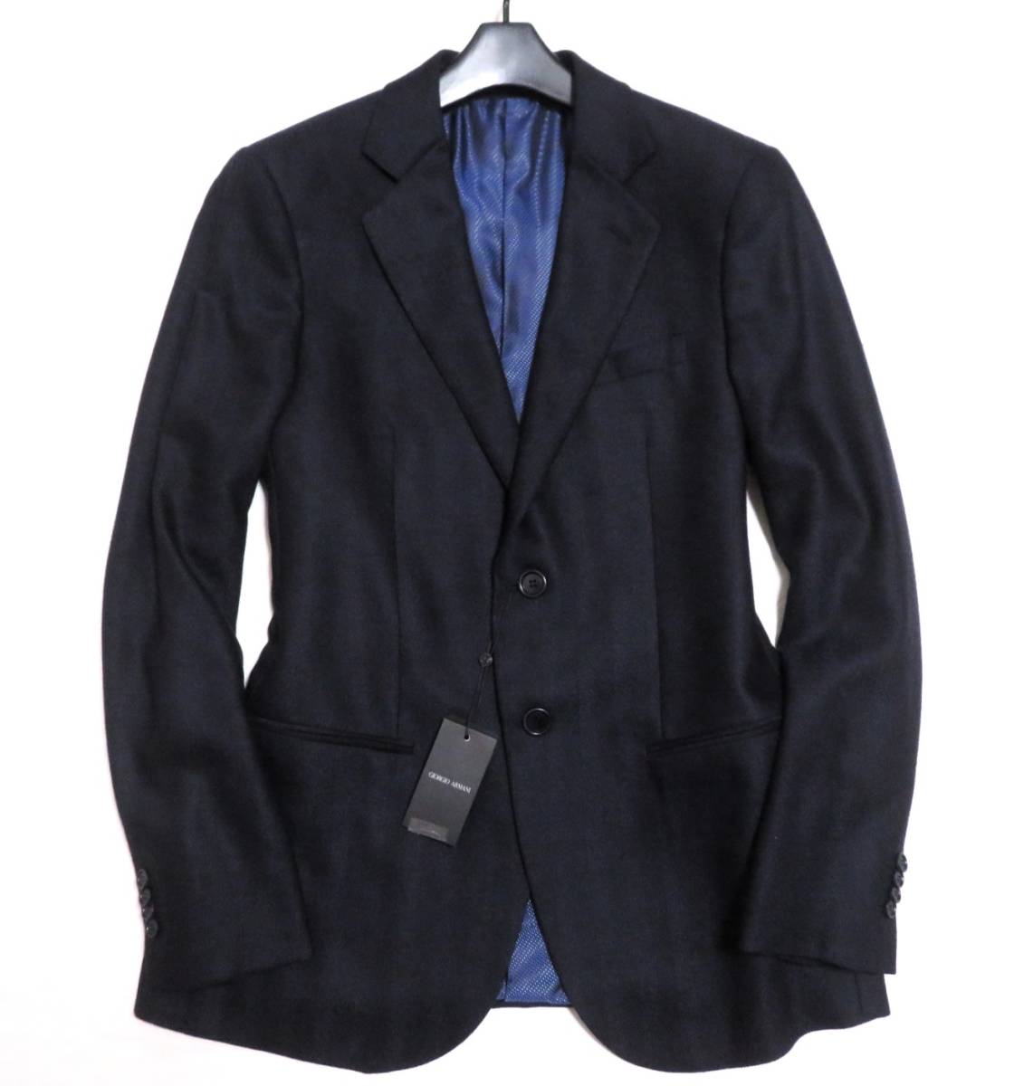  новый товар не использовался сделано в Италии GIORGIOARMANI GEORGEjoru geo Armani темно-синий пятно кашемир & шелк . tailored jacket джентльмен блейзер пик. замечательная вещь 