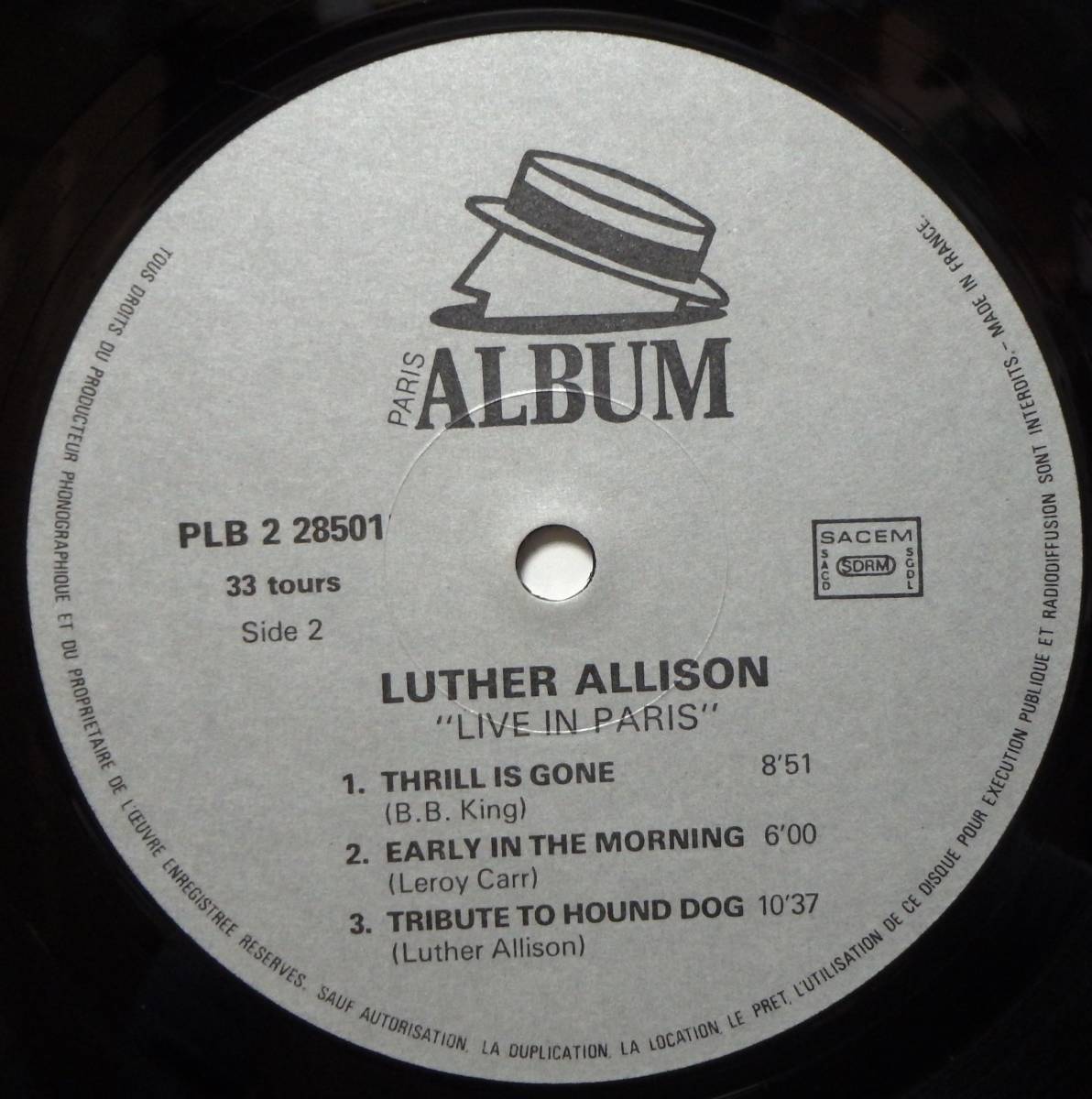 【BB286】LUTHER ALLISON「Live In Paris」, 79 FRANCE Original　★モダン・ブルース_画像5