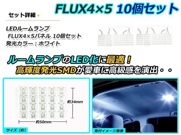 メール便送料無料 高輝度 LED ルームランプ ホワイト 白 カーテシ プレート 基盤 室内灯 車内灯 FLUX 20連 10個 ソケット5種付属_画像2