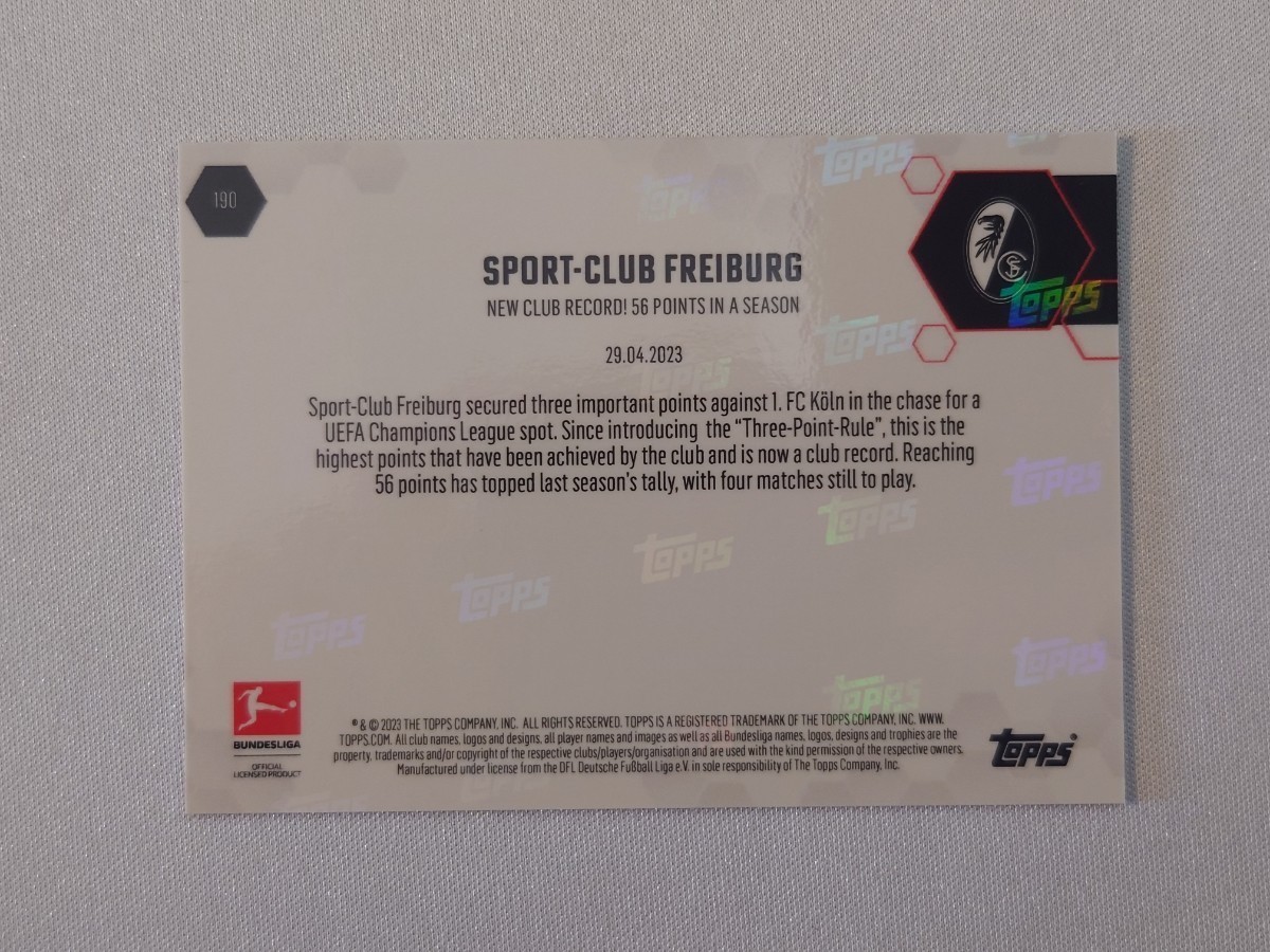 topps now card 堂安律 SCフライブルク #190 ドイツ ブンデスリーガ サッカー 2022-23 トップスナウ カード Sport-Club Freiburg 2〜10_画像2