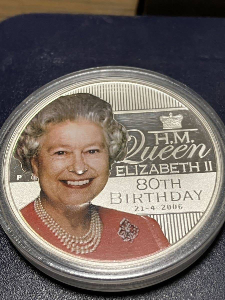 オーストラリア エリザベス女王 1ドル銀貨 80歳誕生日記念銀貨の画像7