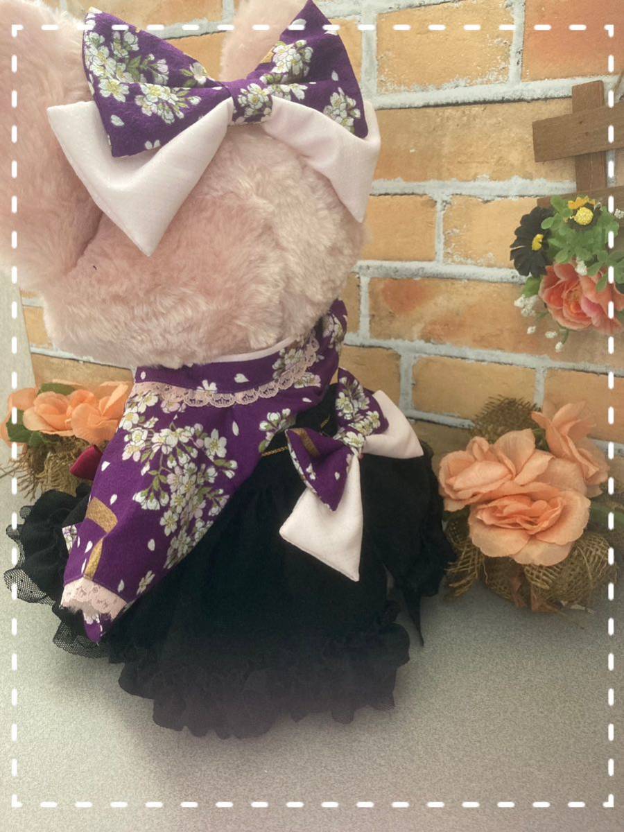 リーナベルＳ　和風着物ドレス６点コスチューム　濃パープル紫花柄　双子コーデのステラルー も出品中_画像5