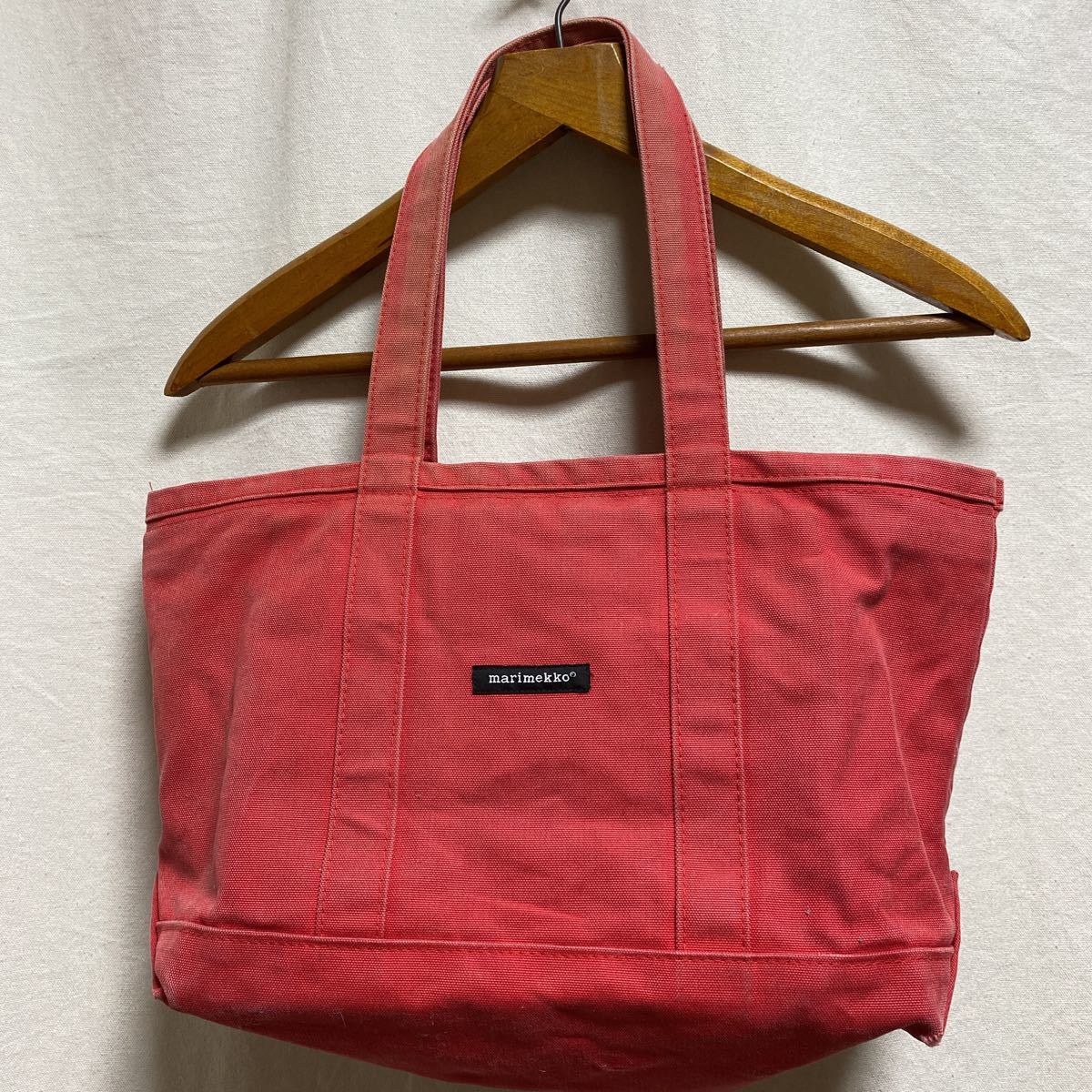 マリメッコ キャンバストートバッグ レッド marimekko トートバッグ