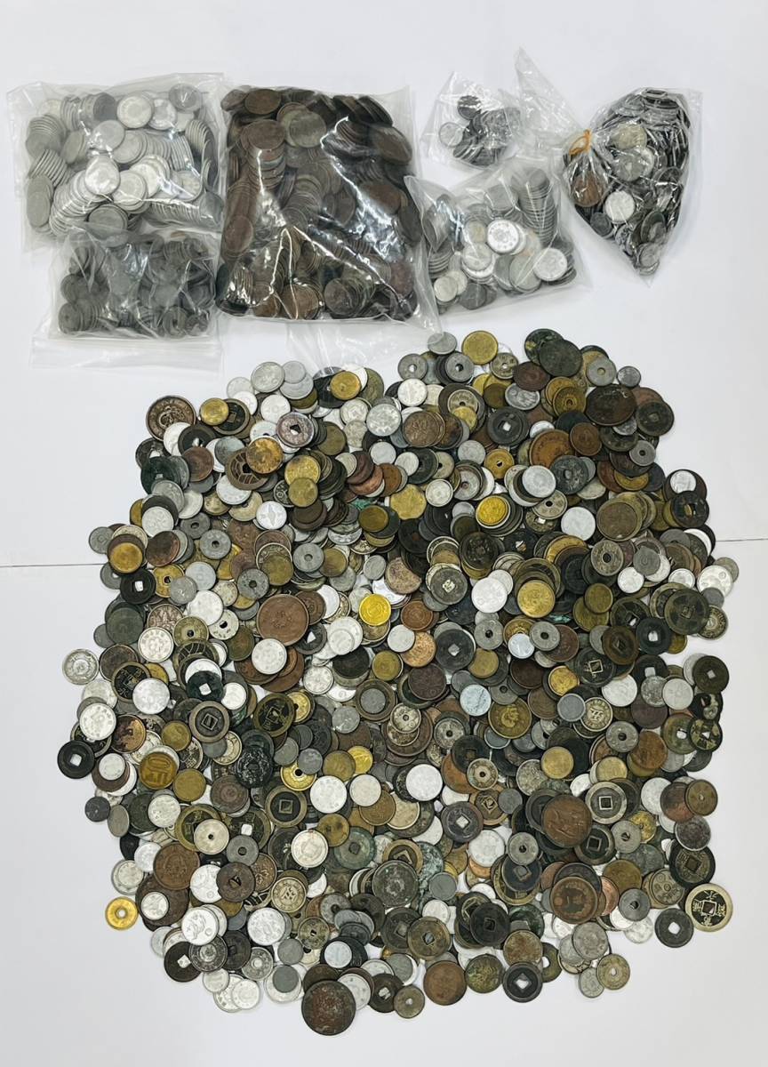 1円スタート】古銭 旧硬貨 穴あき銭 大量 おまとめ 7.35kg 寛永通宝 一