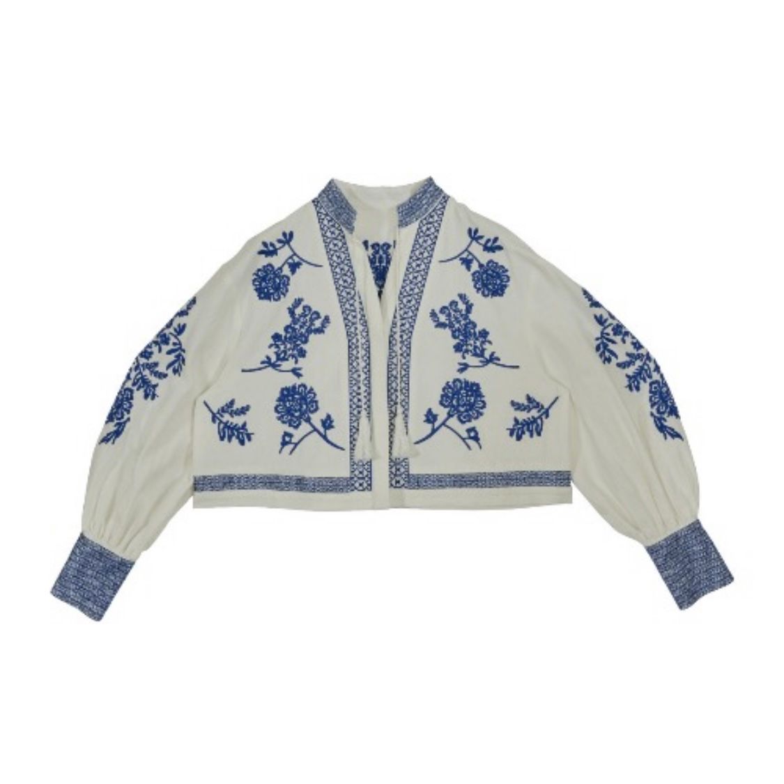 【AMERI】MEDI VINTAGE FLOWER EMBROIDERY SHIRT