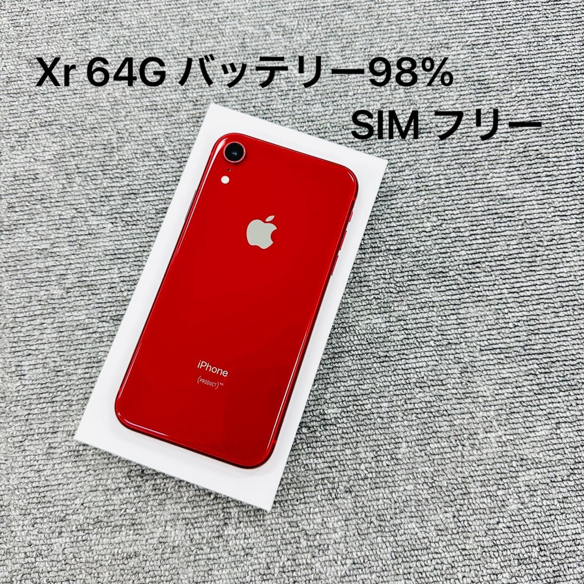 Apple iPhone XR 64GB レッド SIMフリーバッテリー98%|PayPayフリマ