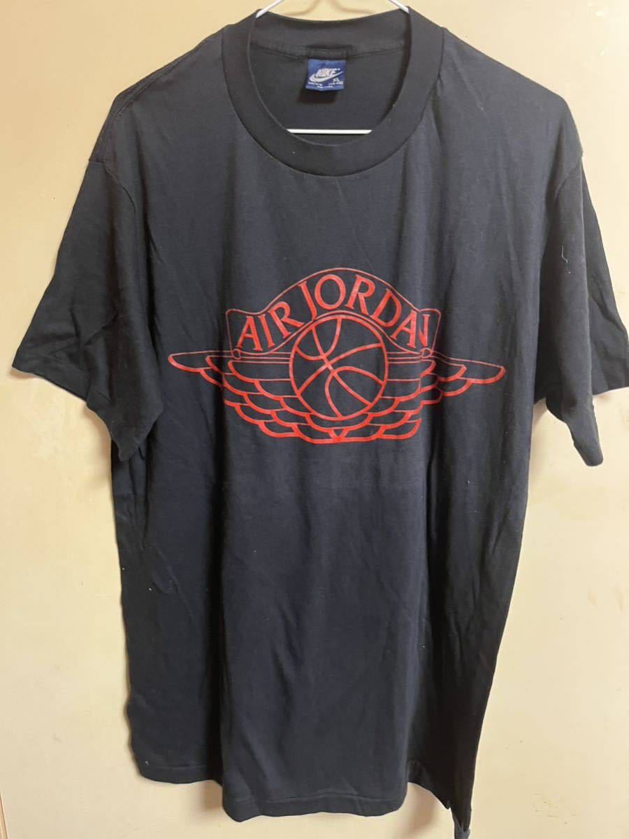 80年代 ナイキ NIKE 紺タグ ジョーダン ウイング マーク XL 黒 赤 USA