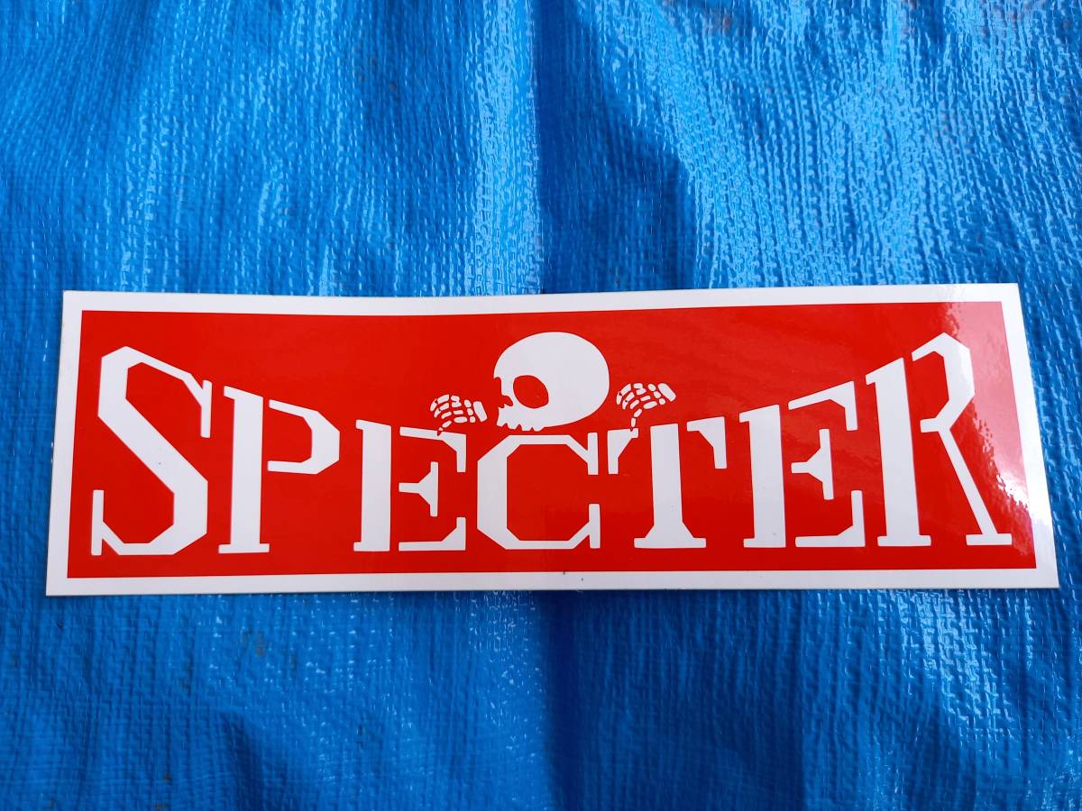 ★新宿スペクター★新宿SPECTER横向きドクロ★赤白ステッカー★ハコスカ★ケンメリ★旧車會★暴走族★街道レーサー★Z1Z2★昭和★当時物★_画像1