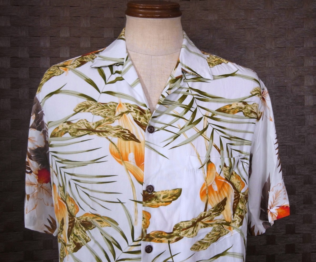 正規品 ビンテージTWOPALMSハワイアンreef柄Rayon アロハ USA アメリカ Hawaii製 vintage トゥーパームス old サンサーフ model_画像3