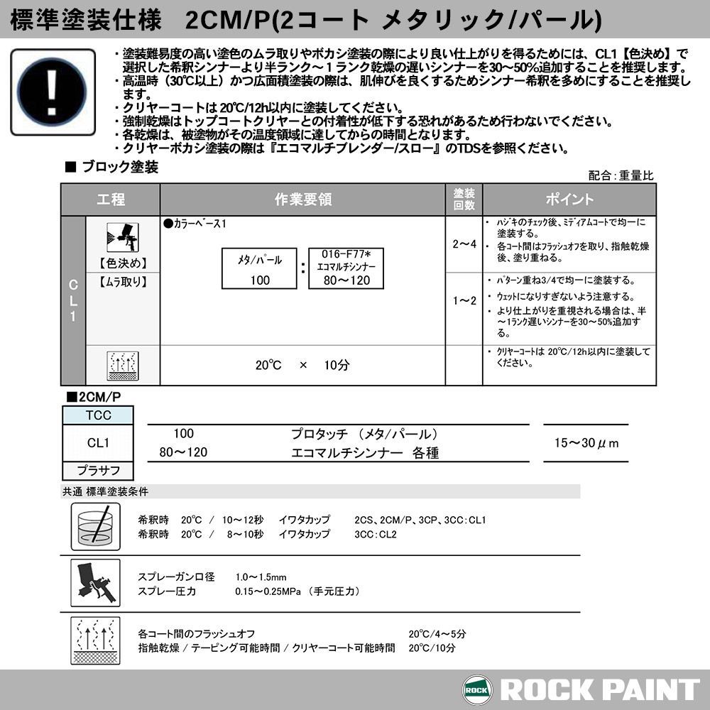 ロックペイント プロタッチ 調色 ホンダ B-92P ナイトホークブラックパール　500g（希釈済）Z24_画像9