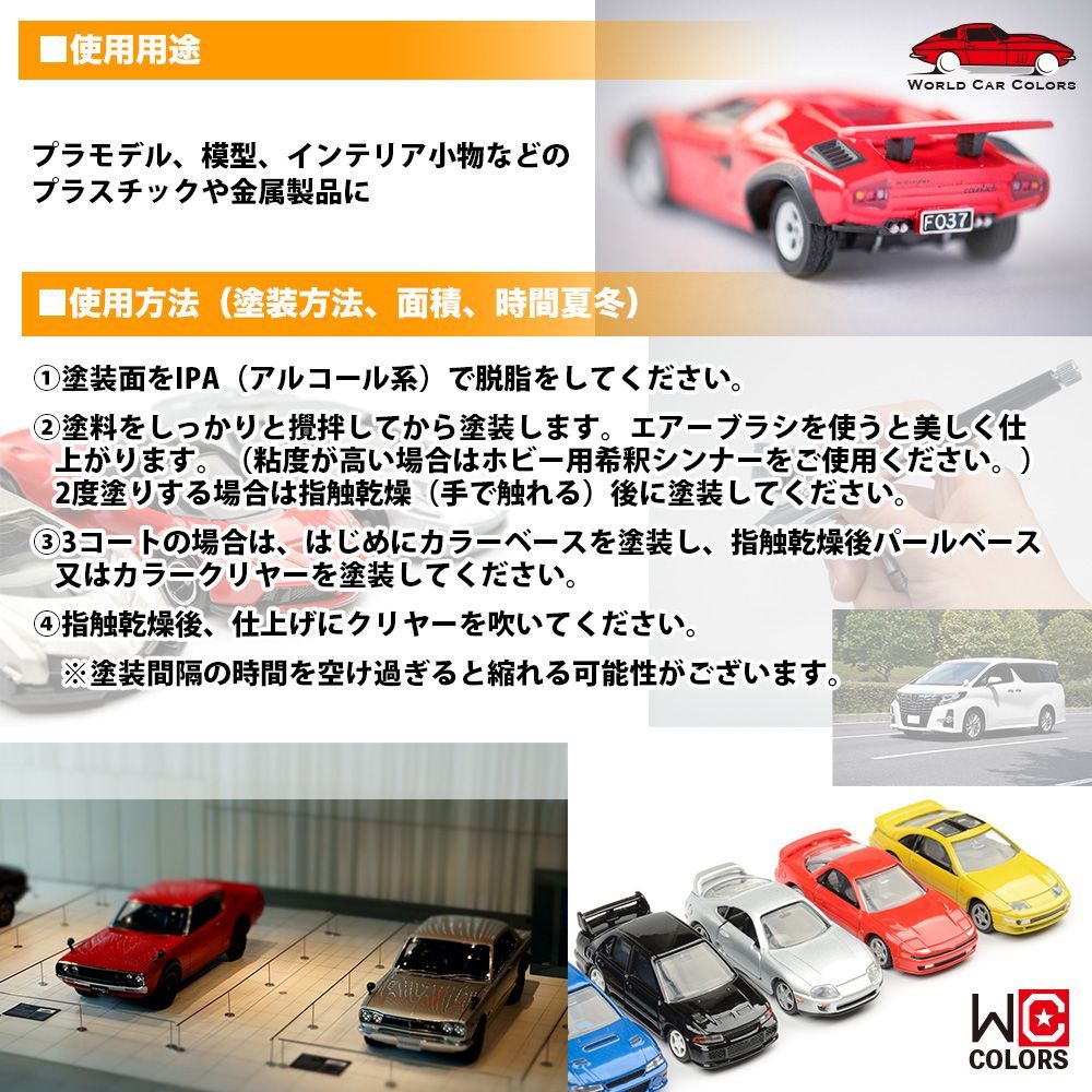 ワールドカーカラー ホビー用 メーカー純正色 ホンダ BG-59M クールターコイズメタリック　20g Z30_画像7