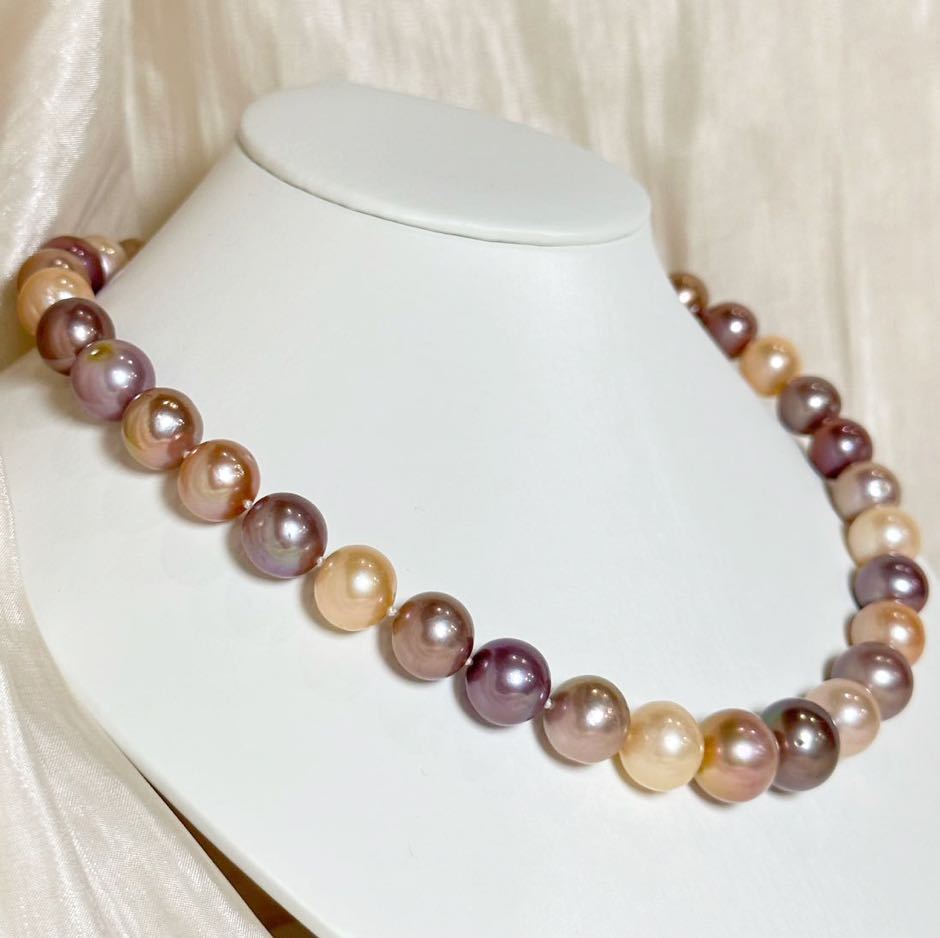 注目!花珠級!南洋パールネックレス 有核 12-14mm 44cm jewelry