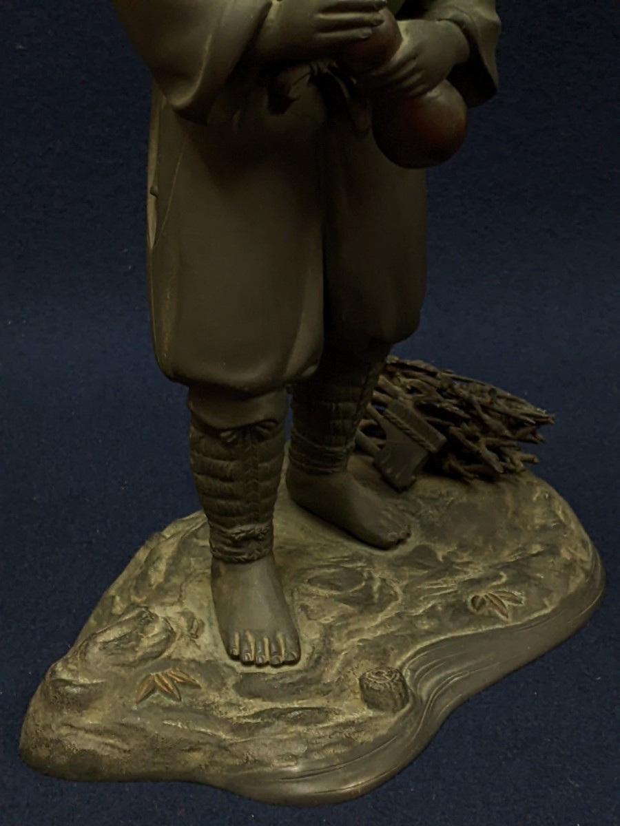 二宮金次郎 銅像 高岡銅器 省峯 高35.5cm 重5.1kg 二宮金次郎 銅像 高岡銅器 省峯 高35.5cm 重5.1kg