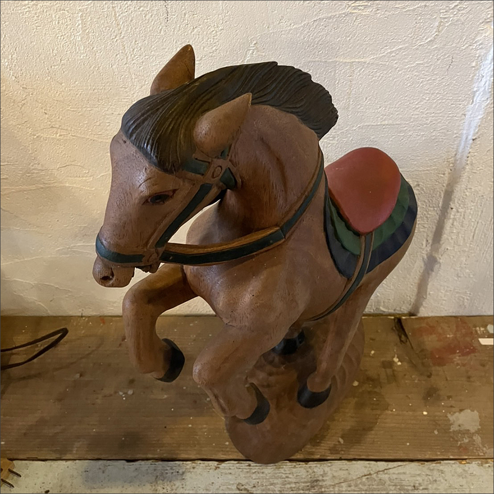 【ヴィンテージ 木彫り 馬 オブジェ】検：レトロビンテージ動物アニマル跳ね馬置物乗馬インテリア人形_画像7