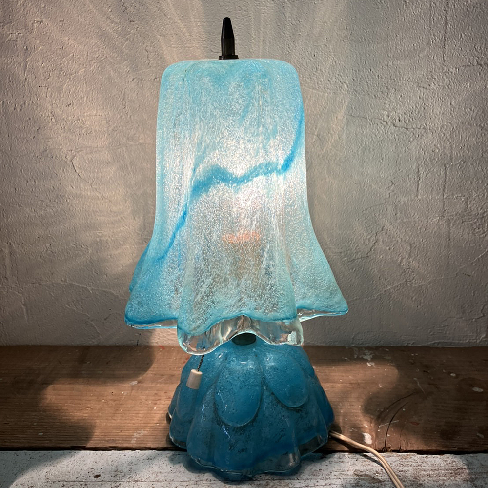 [ Vintage Iwata glass table light ] inspection : Showa Retro Vintage interior lamp desk lighting iwata art glass 