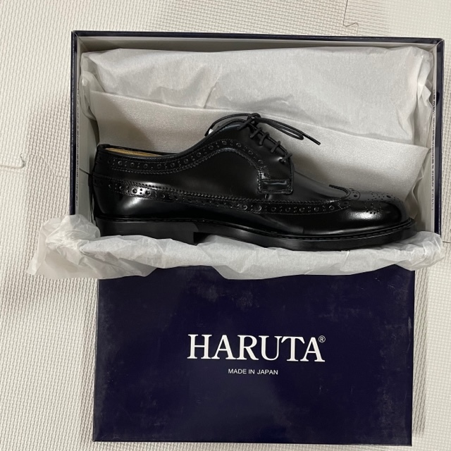 【HARUTA】 ハルタ WINGTIP LACE-UP ウイングチップ レースアップシューズ 710 BLACK 24.0 スクール ビジネス 本革_画像1