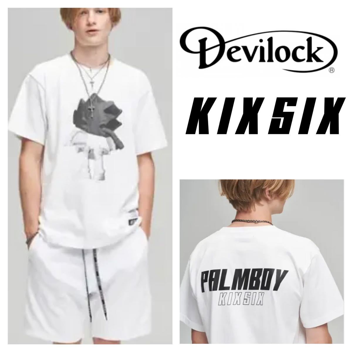 21ss■デビロック キックスシックス■PALMBOY コラボ Tシャツ XL 白 ホワイト KIXSIX Devilock パームボーイ デヴィロック_画像1
