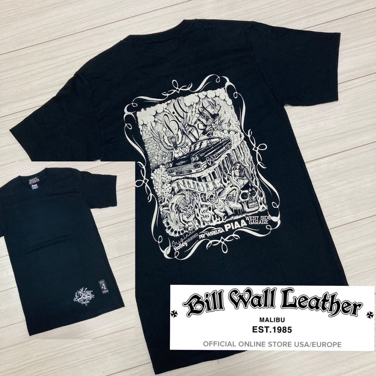 25th Ann BILL WALL LEATHER スカル #1 Tシャツ S 黒 ブラック 25th
