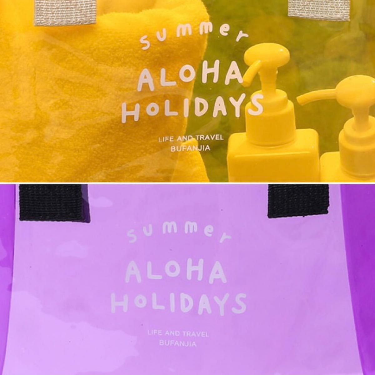 ビニールバッグ 透明 色付き 大容量 ピンク プールバッグ トートバッグ 可愛い プール 海 夏 クリア カラフル オシャレ 