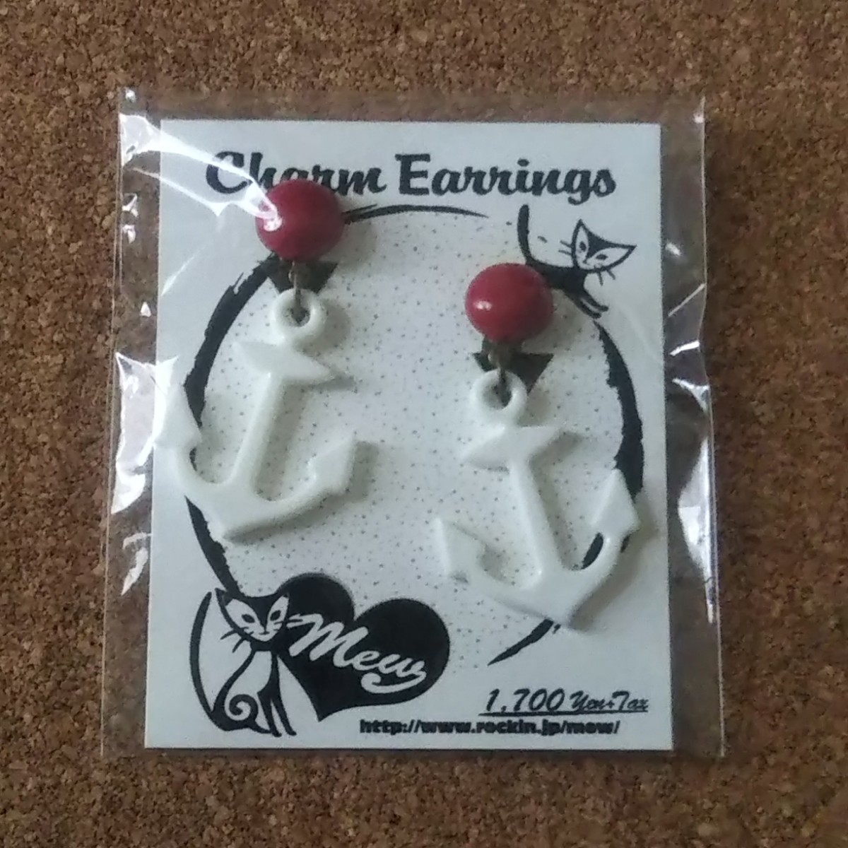 ◆未使用◆Mew Chaqm Earrings◆ロカビリー・イヤリング◆イカリ アンカー◆マリンルック◆