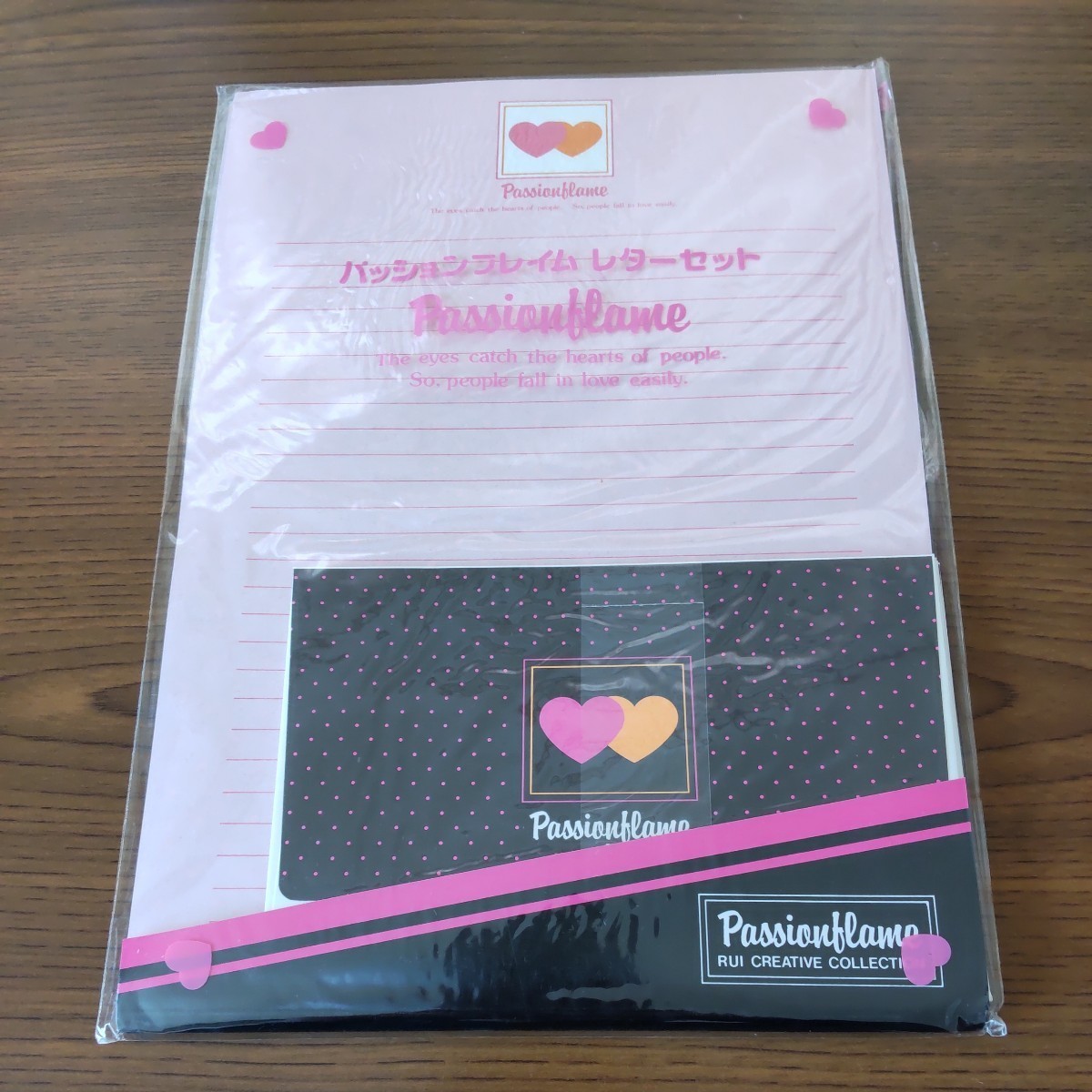  stationery shop stock goods unopened * black wasi[Passionflame ( passion frame )] letter set (No.361-L pink )*