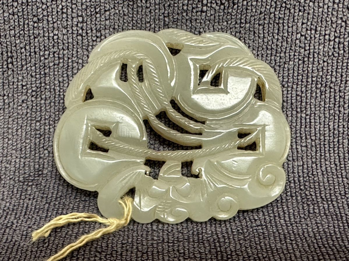 中国古美術 和田玉 天然石 砡製 白砡 玉石 彫刻 和装小物-