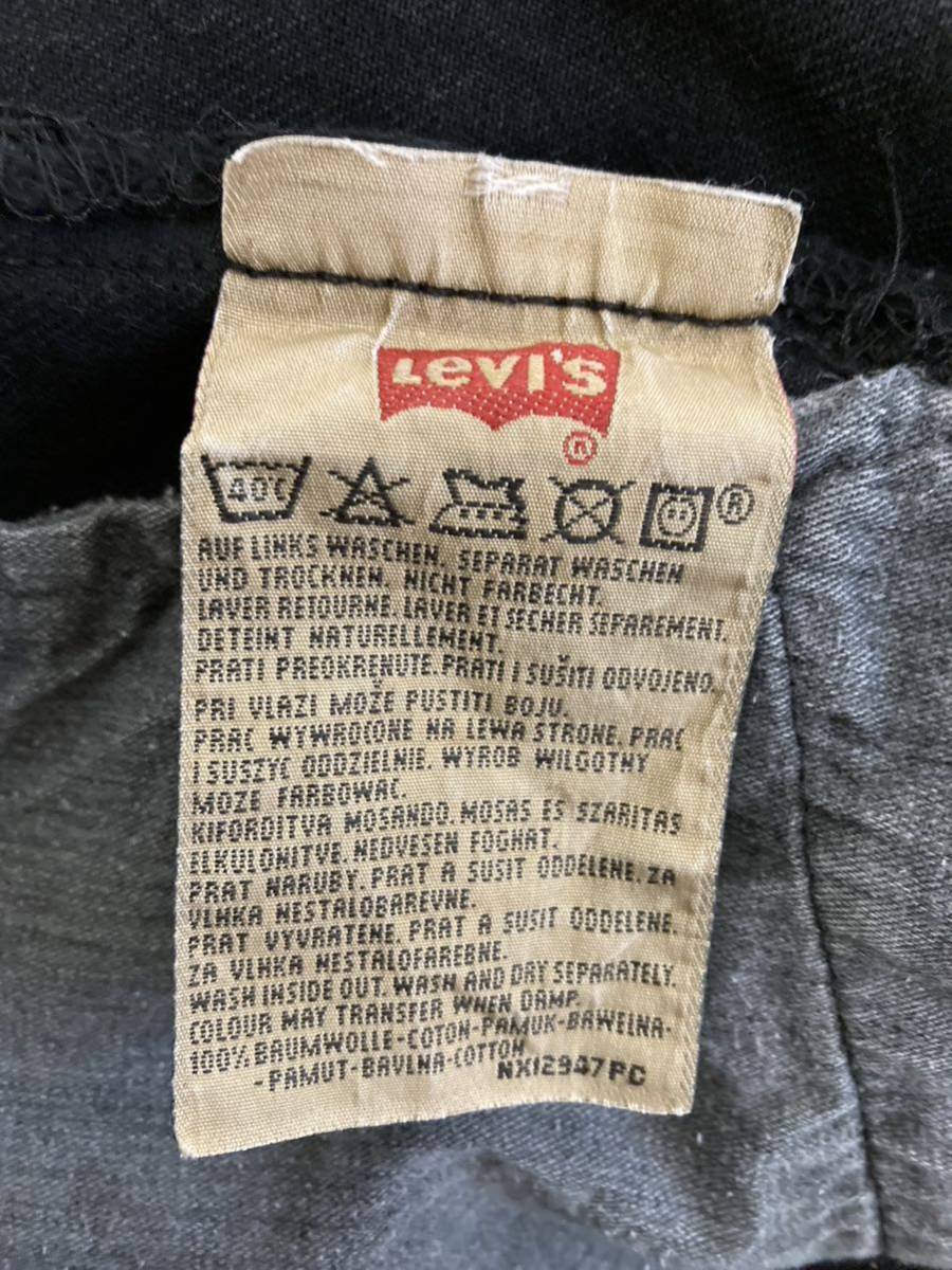 Levi's 501 リーバイス ブラックデニム ジーンズ ボタン裏刻印299 UK製 90's 34×32 ユーロリーバイス 後染め_画像5