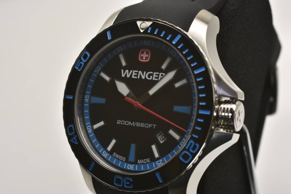 ★新品・正規輸入品・在庫処分！WENGER ウェンガー Seaforce シーフォース ダイバー 01.0641.104 ブラック ブルー★_画像1