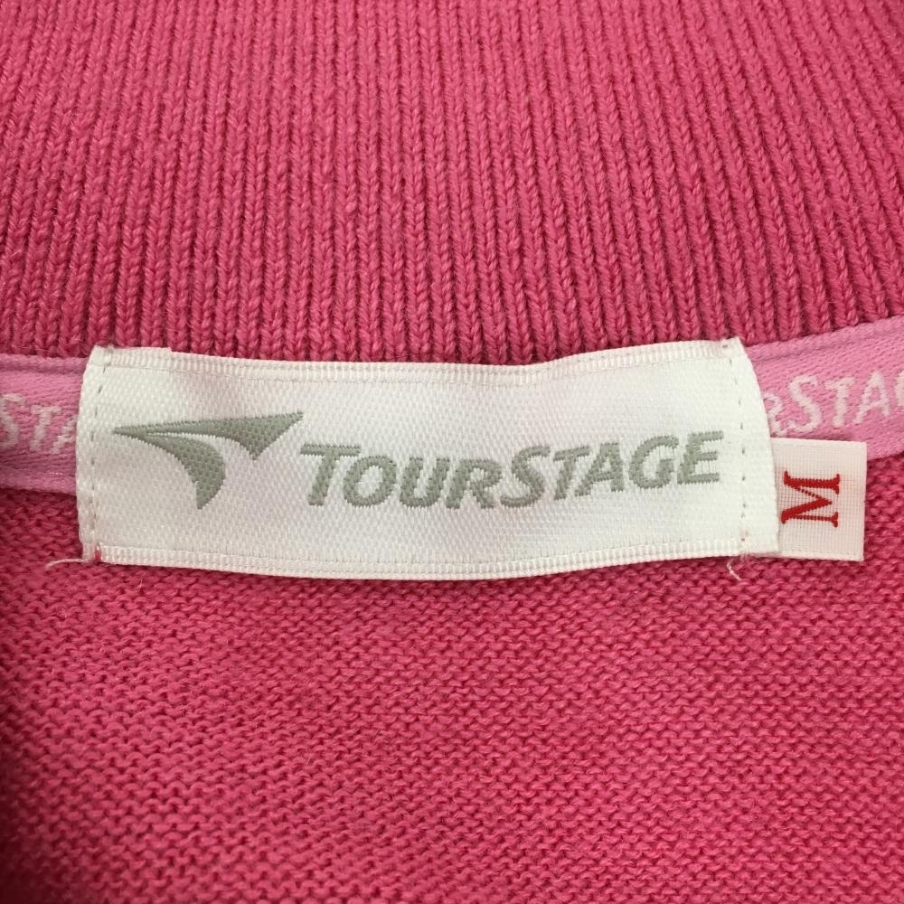 【超美品】ツアーステージ セーター ピンク×黒 総柄 ハーフジップ レディース M ゴルフウェア TOURSTAGE_画像4