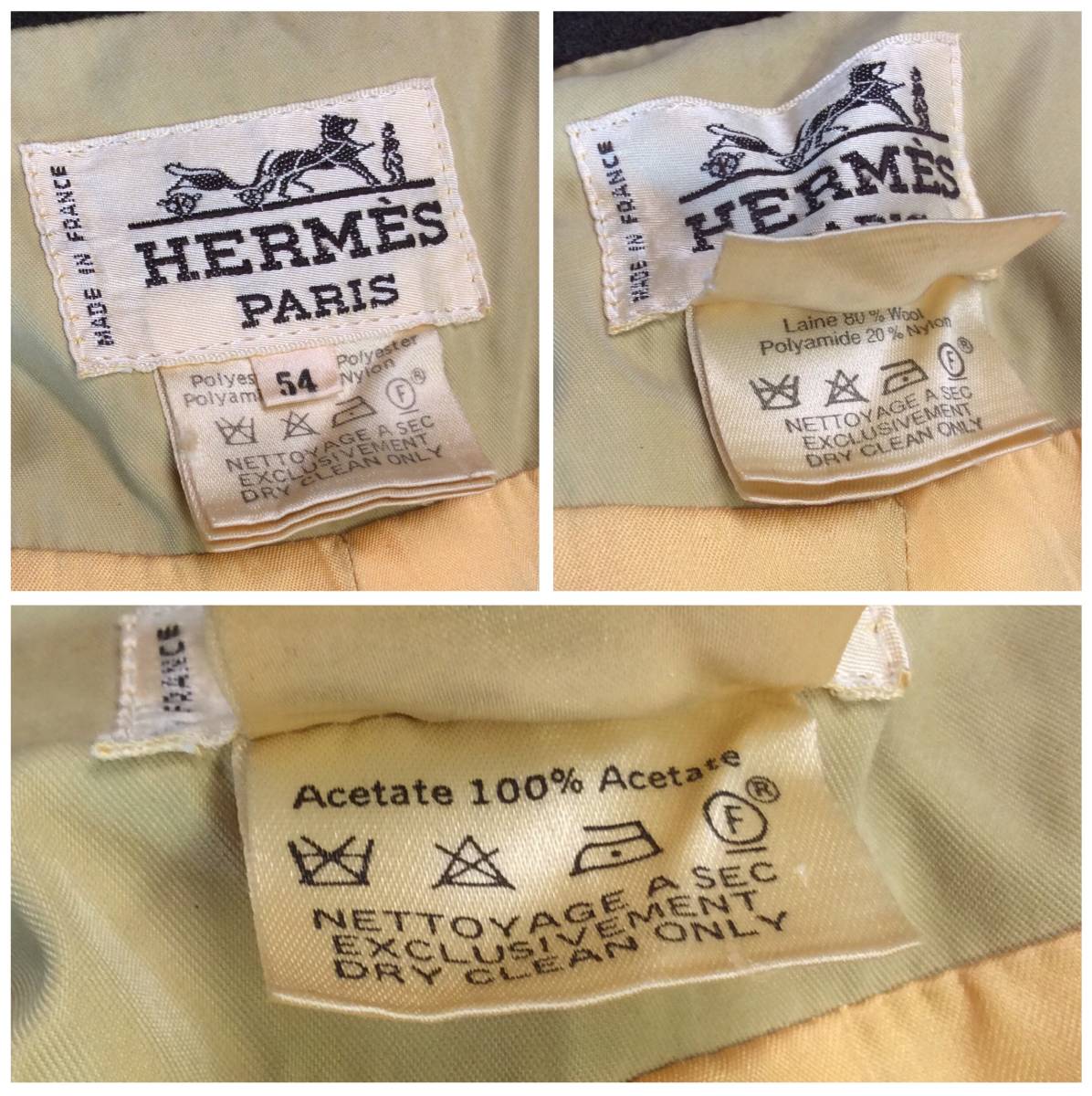 HERMES エルメス ステンカラーコート ジャケット ポリエステル×ナイロン ウール襟 フランス製 メンズ 54 _画像10