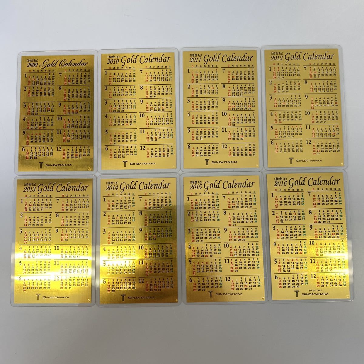 ヤフオク! - 1 田中貴金属 純金1g K24 ラミネート加工 カレンダ...