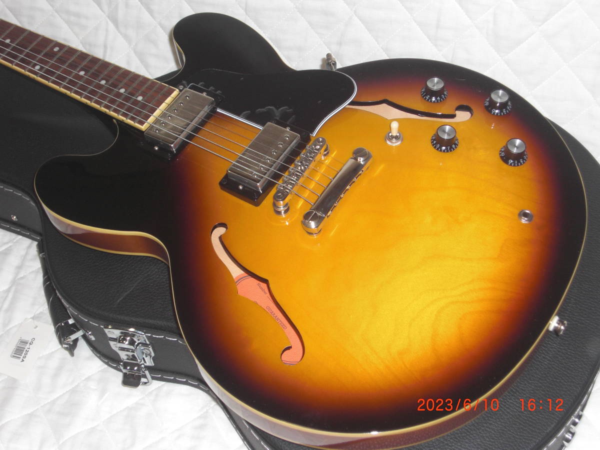 新品同様品 Epiphone ES-335 Vintage Sunburst セミアコギター ES ☆☆☆ ARIA ( アリア ) / CG-120SA(ES-335用ハードケース）付☆☆☆