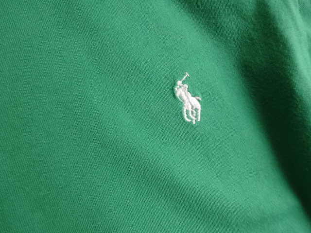 ラルフローレンキッズ コットンポニー刺繍長袖Tシャツ シンプル無地 きれいなグリーン タグなし ６T 120センチ_画像3