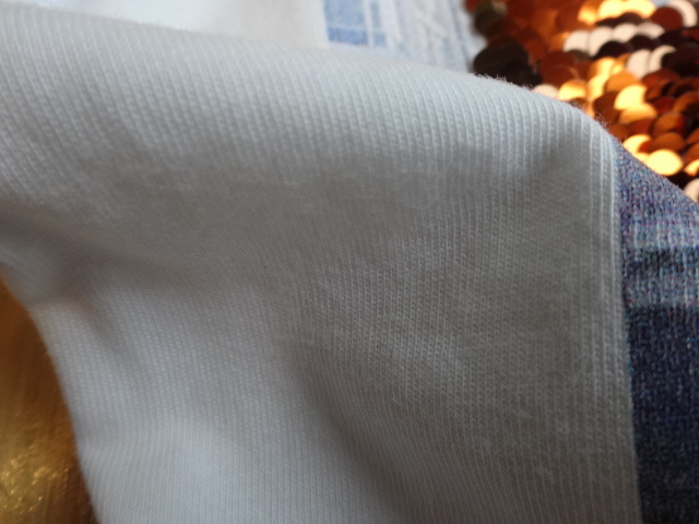 H&Mキッズ ボーイズ かっこいいT-REXティラノサウルススパンコール刺繍半袖Tシャツ 白×ブルー系 6-8Y 122/128センチ 男の子_画像10