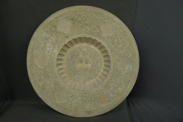 Q301 銅製透かし彫円型大型飾物 直径77.0cm 重さ4.8kg 置物 オブジェ/180