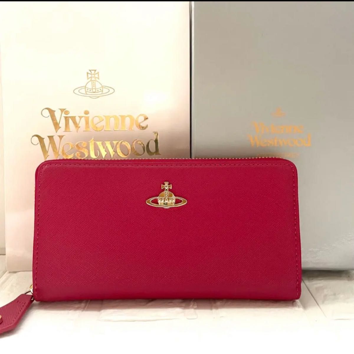 【セール】【新品未使用】ヴィヴィアン Vivienne Westwood 長財布 ピーチ ブランド