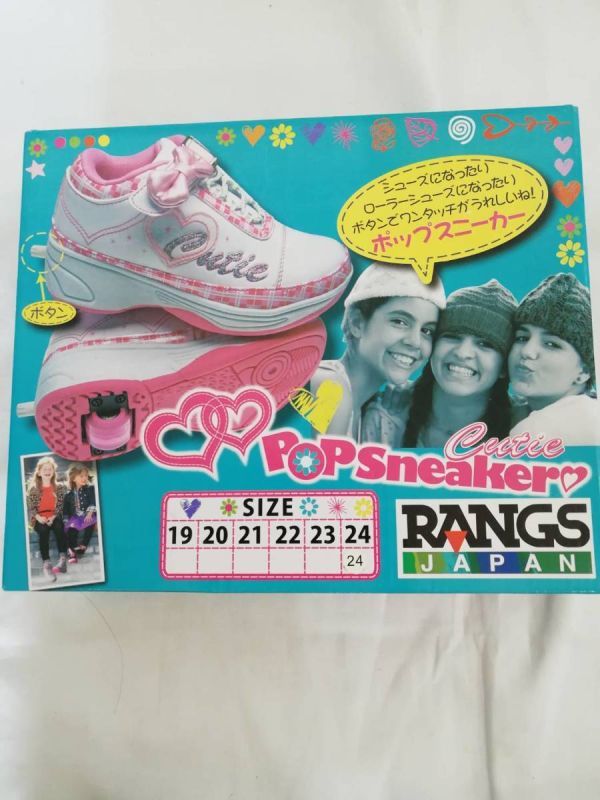 RANGS JAPAN Lange s Japan pop спортивные туфли [ ролик имеется спортивные туфли 24cm ] cutie белый не использовался * товары долгосрочного хранения 