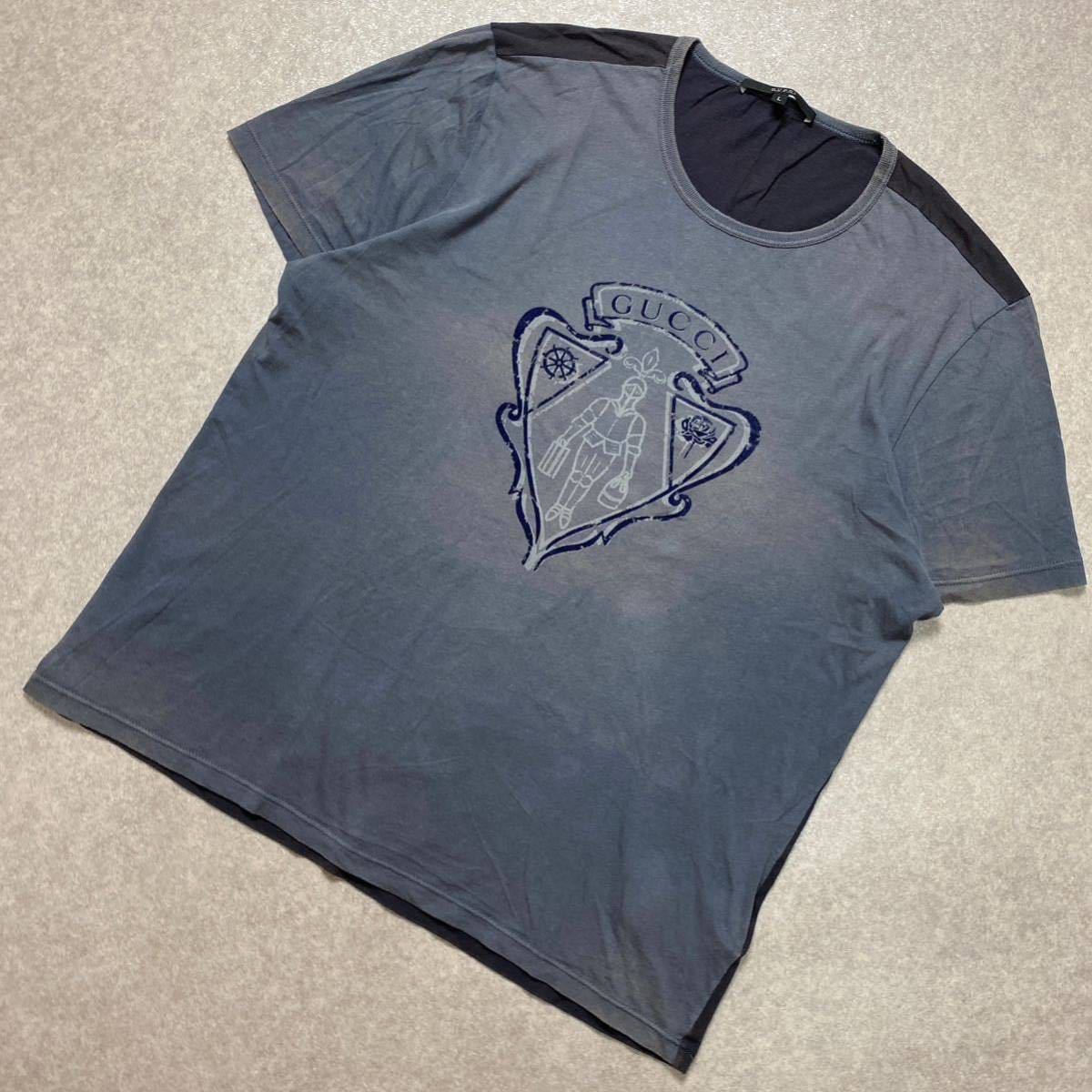 GUCCI グッチ Tシャツ 騎士 ナイト ビッグロゴ ヴィンテージ加工
