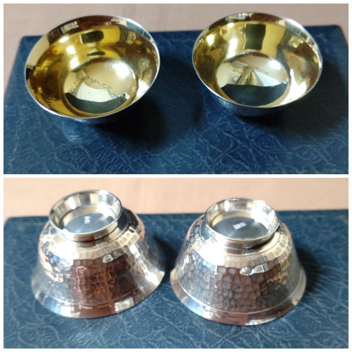 銀製/スィーツ フルーツコンポート /お猪口2個/共箱付/純銀 銀製品 銀器 SILVER