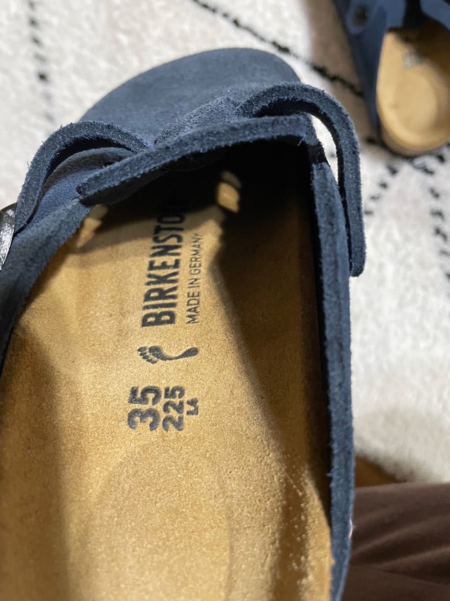 【美品】BIRKENSTOCK ボストン　スエード　ネイビー36 22.5cm