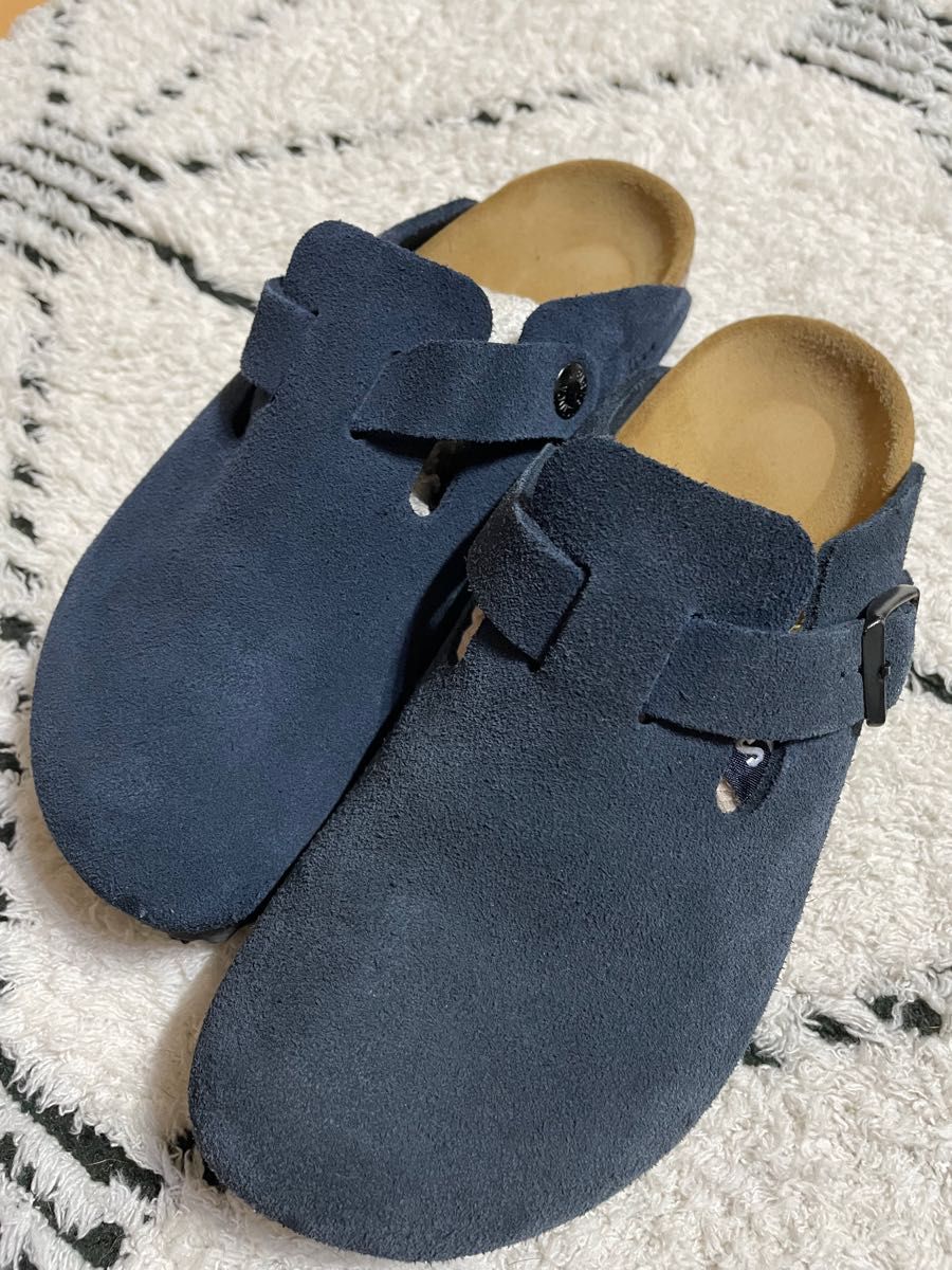 【美品】BIRKENSTOCK ボストン　スエード　ネイビー36 22.5cm