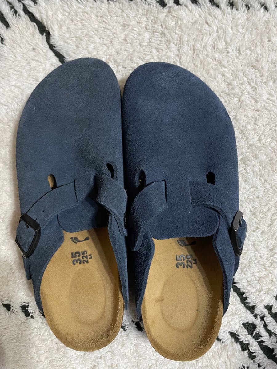 【美品】BIRKENSTOCK ボストン　スエード　ネイビー36 22.5cm