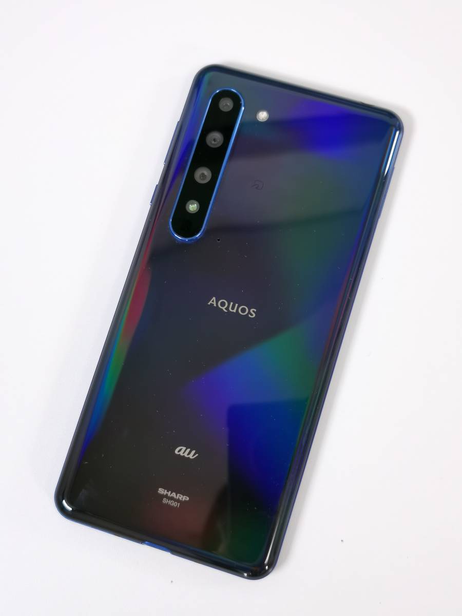 【 Android 】 AQUOS SHG01 R5G アースブルー AU SIMロック解除済 中古 動作確認済 0605
